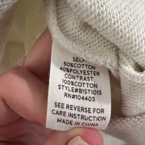 Blue Pepper Oatmeal Eyelet Shoulder Crew Sweatshirt Size Large - Picture 7 of 11